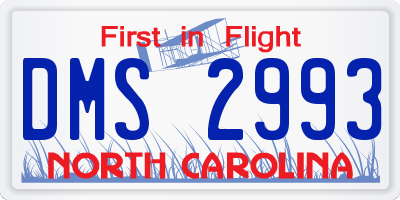 NC license plate DMS2993