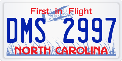 NC license plate DMS2997