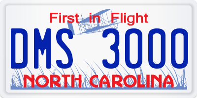 NC license plate DMS3000