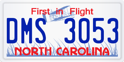 NC license plate DMS3053