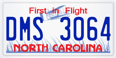 NC license plate DMS3064