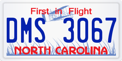 NC license plate DMS3067
