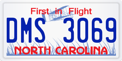 NC license plate DMS3069