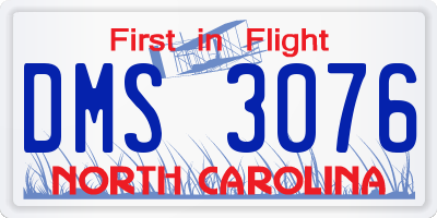 NC license plate DMS3076