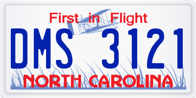 NC license plate DMS3121