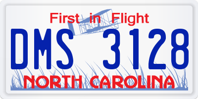 NC license plate DMS3128