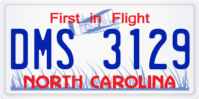 NC license plate DMS3129