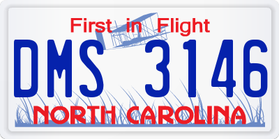 NC license plate DMS3146