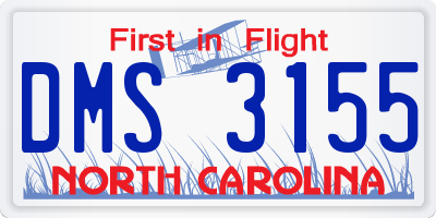 NC license plate DMS3155