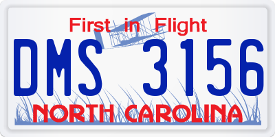 NC license plate DMS3156