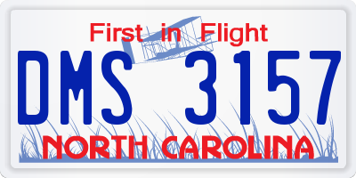 NC license plate DMS3157