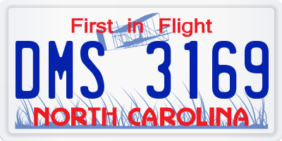 NC license plate DMS3169
