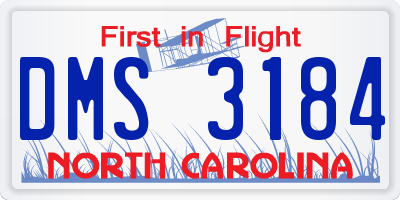 NC license plate DMS3184