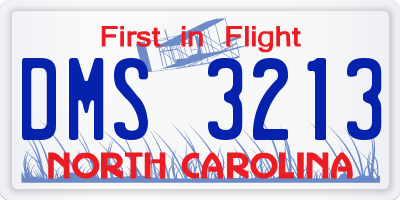 NC license plate DMS3213