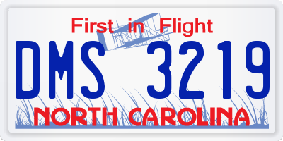 NC license plate DMS3219
