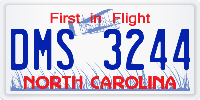 NC license plate DMS3244