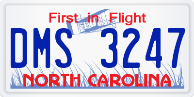 NC license plate DMS3247