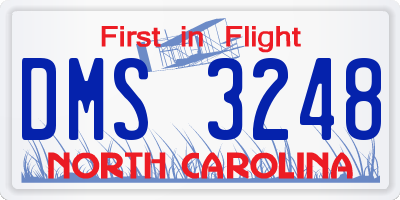 NC license plate DMS3248