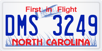 NC license plate DMS3249