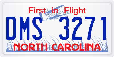 NC license plate DMS3271