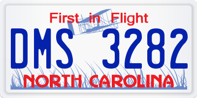 NC license plate DMS3282