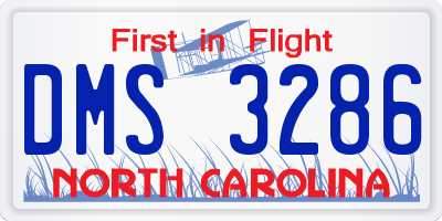 NC license plate DMS3286