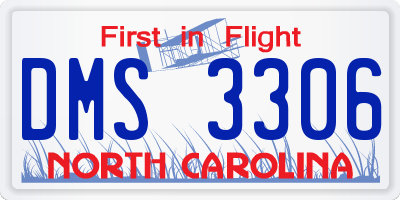 NC license plate DMS3306