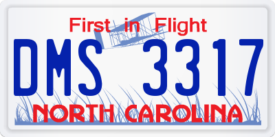 NC license plate DMS3317
