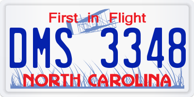 NC license plate DMS3348