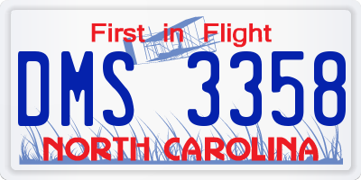 NC license plate DMS3358