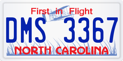 NC license plate DMS3367