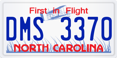 NC license plate DMS3370