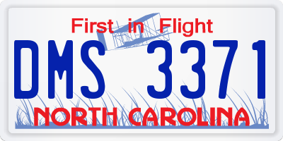 NC license plate DMS3371