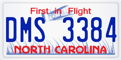 NC license plate DMS3384