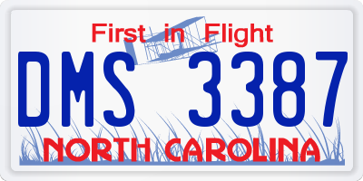 NC license plate DMS3387