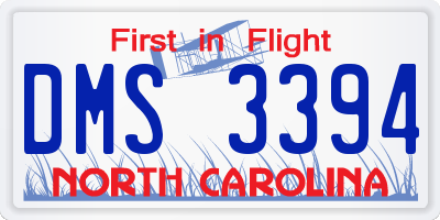 NC license plate DMS3394