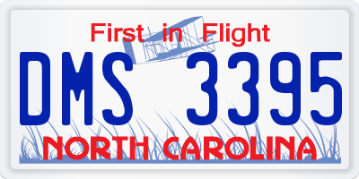 NC license plate DMS3395