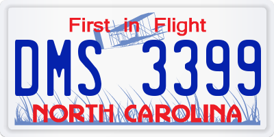 NC license plate DMS3399