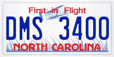NC license plate DMS3400
