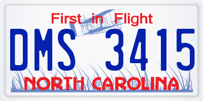 NC license plate DMS3415