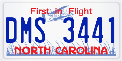 NC license plate DMS3441