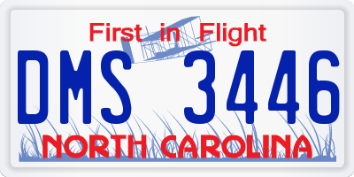 NC license plate DMS3446