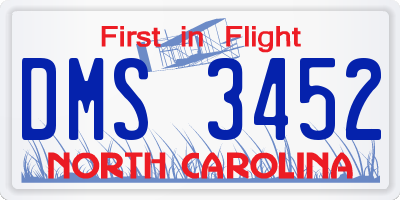 NC license plate DMS3452