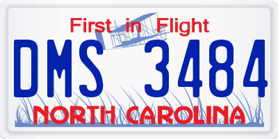 NC license plate DMS3484
