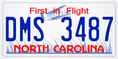 NC license plate DMS3487
