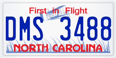 NC license plate DMS3488