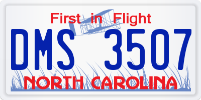 NC license plate DMS3507