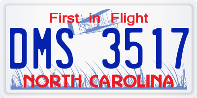 NC license plate DMS3517