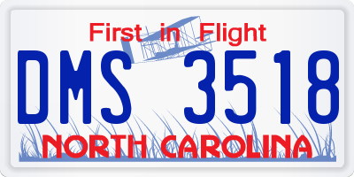 NC license plate DMS3518