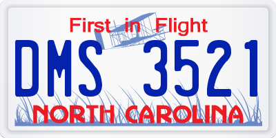 NC license plate DMS3521
